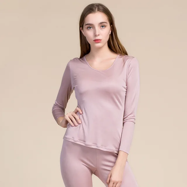 Aliexpress.com : Buy New Silk Thermal Underwear Set, Female Collar ...