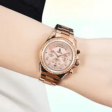 Red Rose Gold Women Watches Casual Dress Watch Women Ladies Wrist Quartz Watch with Gift Box
