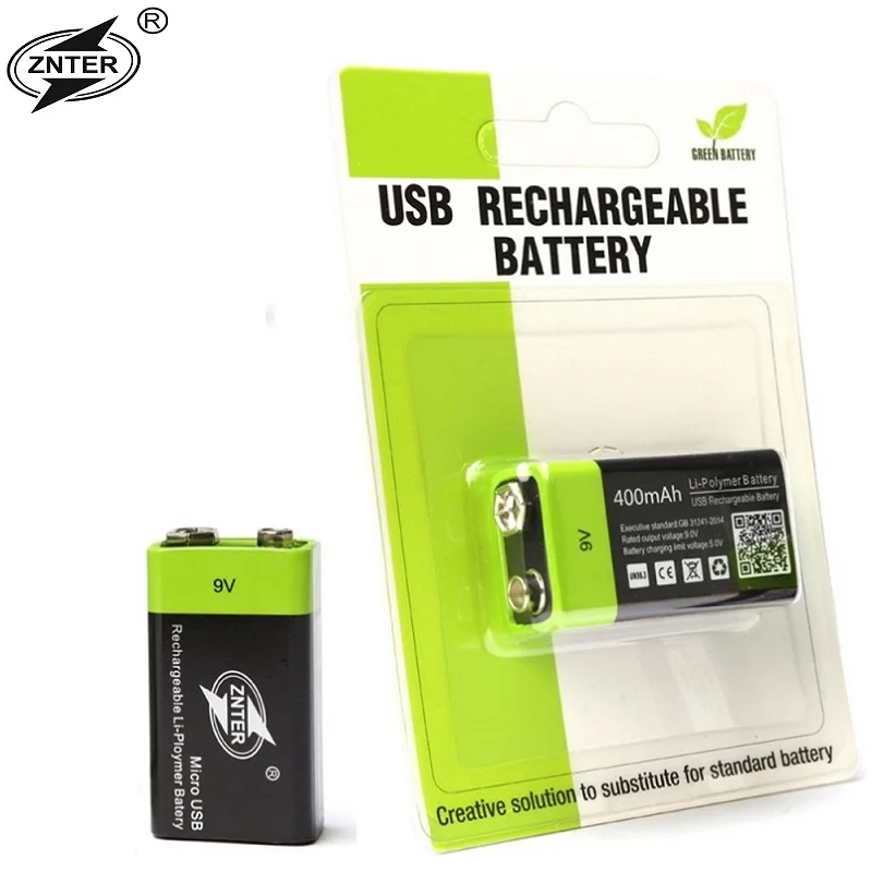 

ZNTER Hot-selling 4PCS 9V 400MAH Rechargeable Batteries For Smoke detectors Wireless Microphones Drop shipping