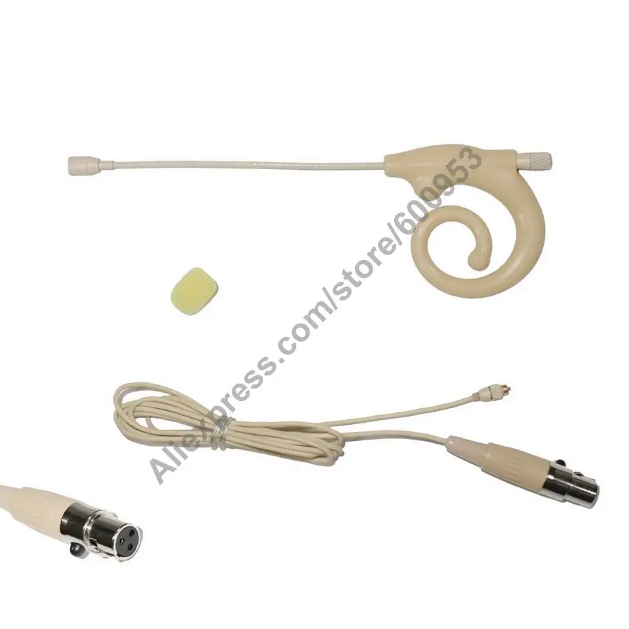 

MICWL DC3F2 Detachable Cable ear Hook Snail Headset Microphone For AKG Samson Gemini Wireless Mini 3Pin Snail Design