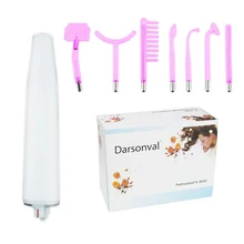 Фиолетовый высокочастотный ток акне угри прибор для удаления родинок, 7 трубок палочки для электротерапии гребень массаж лица терапия устройство