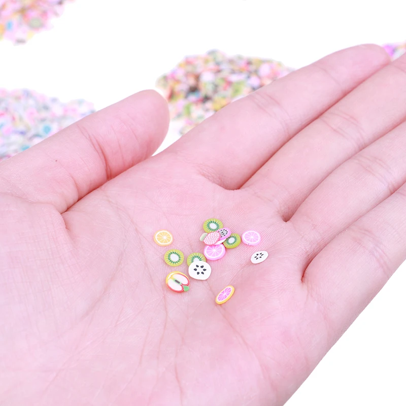 

1000Pcs DIY Clear Slime Clay Nail Jewelry Mobile Slime Plasticine Addition Soft Ceramic Fruit Mixed Fruit Leaves Diy Supplies