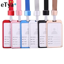 ETya 1 шт. рабочий держатель для карт s для мужчин и женщин бизнес-держатель для банковской кредитной карты имя ID карта Обложка металлический рабочий значок Модный чехол для карт