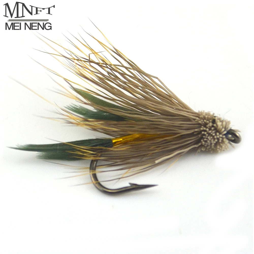 MNFT 10PCS 6 Brown Color Deer Hair Gold Body Muddler Minnow Fly Bass Fishing Lure Steamers