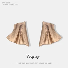 Yhpup, винтажные массивные серьги-гвоздики из цинкового сплава для женщин, вечерние, модные, брендовые, большие, очаровательные, массивные серьги