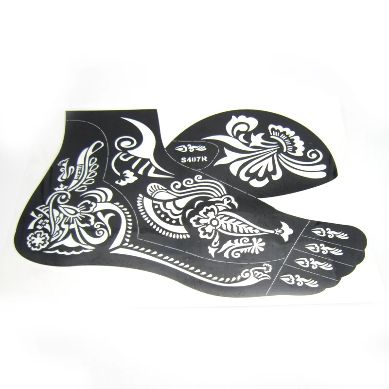 1pcs Henna Tattoo Stencils For Feet Body Paint,Large Flower Glitter