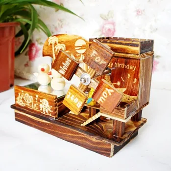 

Retro and vintage wooden music box music box Christmas gift birthday gift their boyfriend or girlfriend