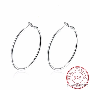 

Yellow or Rose Gold/Silver Round Loop Big Large Circle Creole Hoop Earrings For Women Girls Fine Jewelry Pendientes Aros Gif
