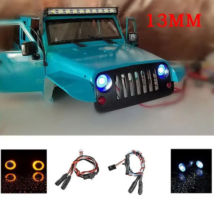 13 мм красный/синий светодиодный фары для 1/10 RC Рок Гусеничный осевой SCX10 RC4WD D90 90020