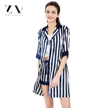 Женские пижамы из 2 предметов, шелковые пижамы, полосатая ночная рубашка, женская пижама, шорты, длинный банный халат, ночная рубашка для отдыха