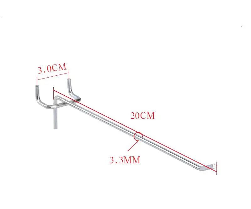 Полка крюк вешалка отверстие доска Вешалка Полюс Железный Серебряный крюк Металлическая Вешалка Магазин товаров Розничная торговля дисплей стеллаж для хранения - Цвет: Hook 8