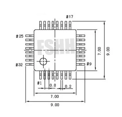 Открытый верх shrinked QFP32 Тесты разъем TQFP32 LQFP32 IC контактный разъем шаг = 0.8 мм Размеры = 7x7 мм 9x9 мм