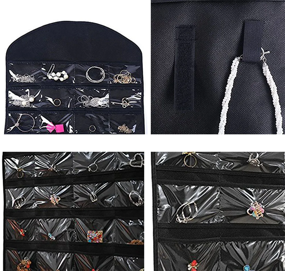 32 bolsillo joyería Organizador colgante pendientes collar joyería titular Dual Side joyería mujeres bolsa Organizador 32 bolsillo joyería Organizador colgante pendientes collar joyería titular Dual Side joyería mujeres bolsa Organizador
