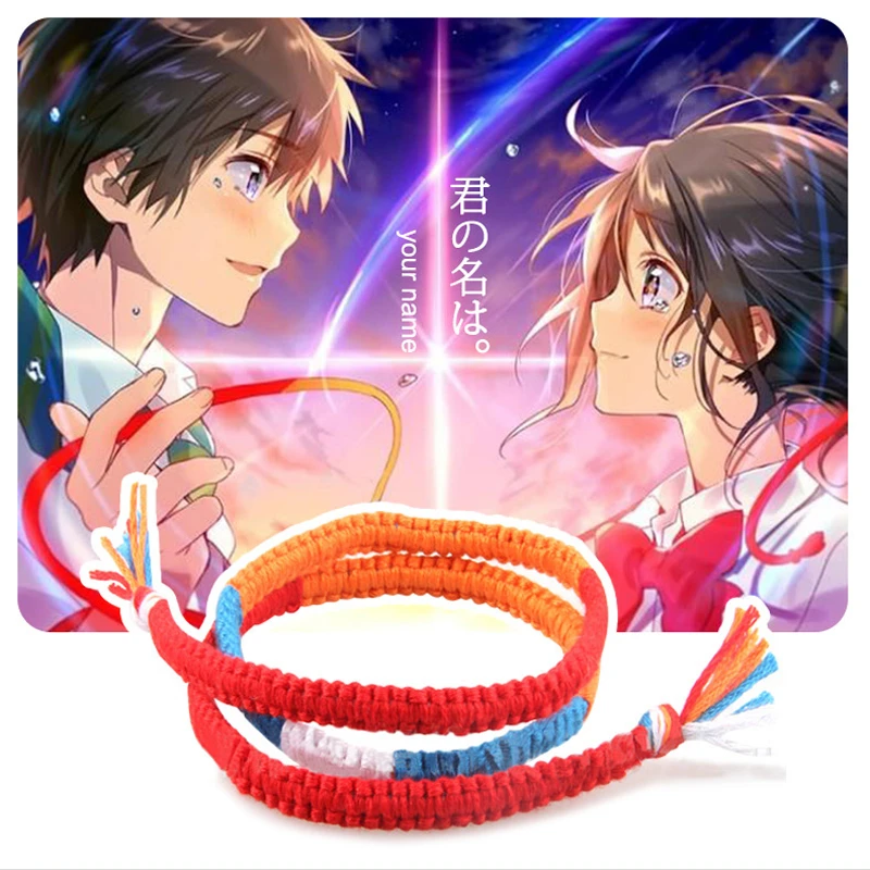 New Japan Anime Nama Anda Mitsuha & Taki Gelang Chai Cosplay Kimi No Na Wa Aksesori Tali Gelang|rope make|bracelet spiralbracelet watch - AliExpress