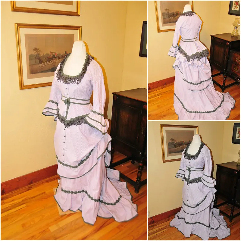 Платье Lila 19 Century винтажное платье в викторианском стиле 1860 s платья Civil War Southern Belle