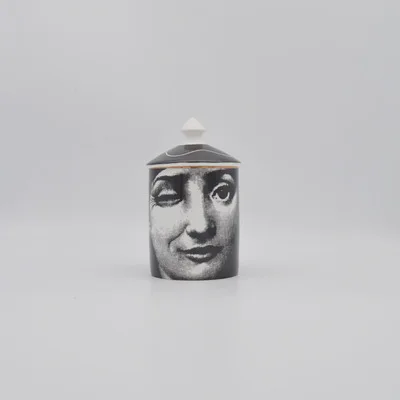 Винтажный подсвечник Fornasetti, канделябр, человеческое лицо, керамическая банка для хранения ювелирных изделий, держатель для ручек, Настольный Декор для дома, украшение - Цвет: 6