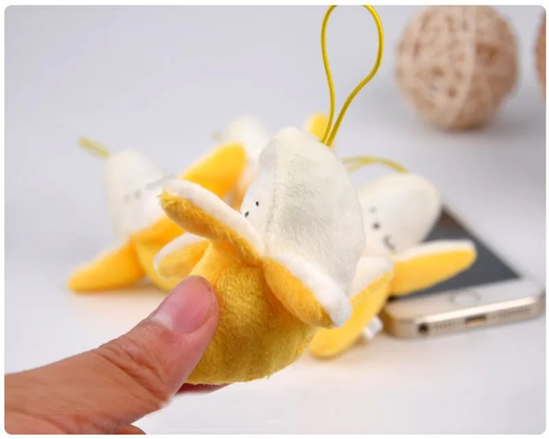 20pcslot 8cm Banana Plush Toys Super Kawaii Phone Bag Soft Stuffed Pendant Keychain Peluche Dolls (5)