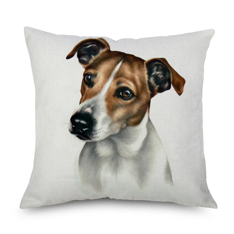 Чехлы для подушек Джек Рассел терьер Dogue de Bordeaux знаменитая собака наволочка бежевый льняной чехол для подушки украшения спальни дивана - Цвет: 1