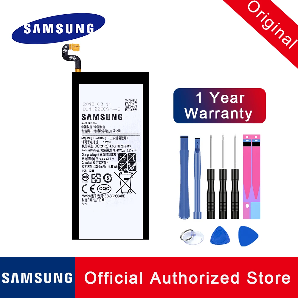 Najtaniej 100% oryginalna wymienna bateria EB BG930ABE do Samsung Galaxy S7 SM G930 batteria akku + śledzenie nr + 8 w 1 zestaw narzędzi 3000MAH
