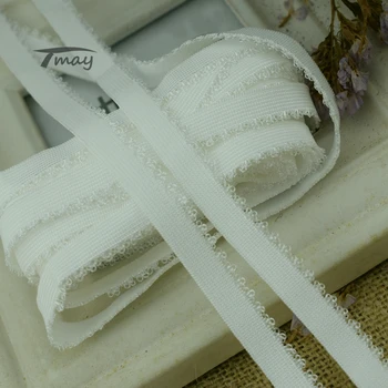 

#1370 Cream White Stretch Elastic Bands Lace Edge Trim Handmade Ribbon Fabric Garments Nylon Webbing Garment Sewing Accessories