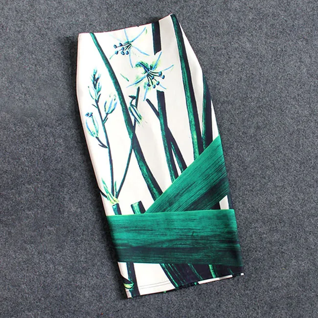 Women Skirts Print Flowers Fashion Pencil Skirt Casual Skirts Plus Size Faldas Mujer Jupe Femme