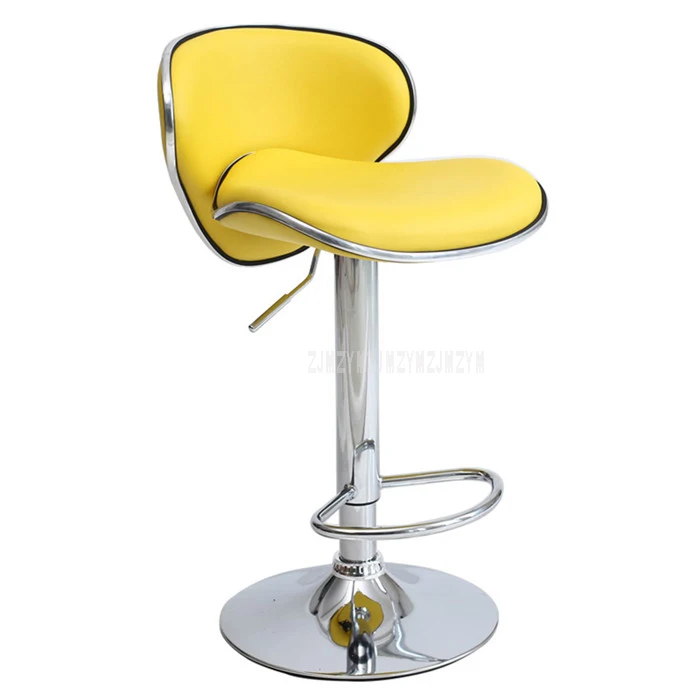 Нержавеющая сталь поворотный барный стул на стойке вращающийся 58-78 см регулируемая высота высокий барный стул со спинкой Мягкая Подушка - Цвет: Цвет: желтый