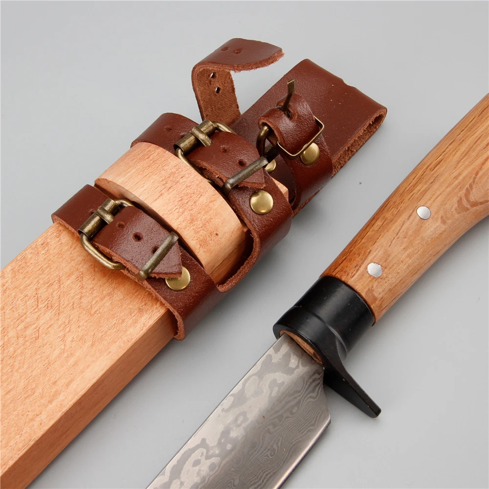 Японский ретро Дамасская сталь охотничий кемпинг открытый нож фиксированное 58 лезвие HRC выживания деревянная ручка Ножи с ножнами инструменты