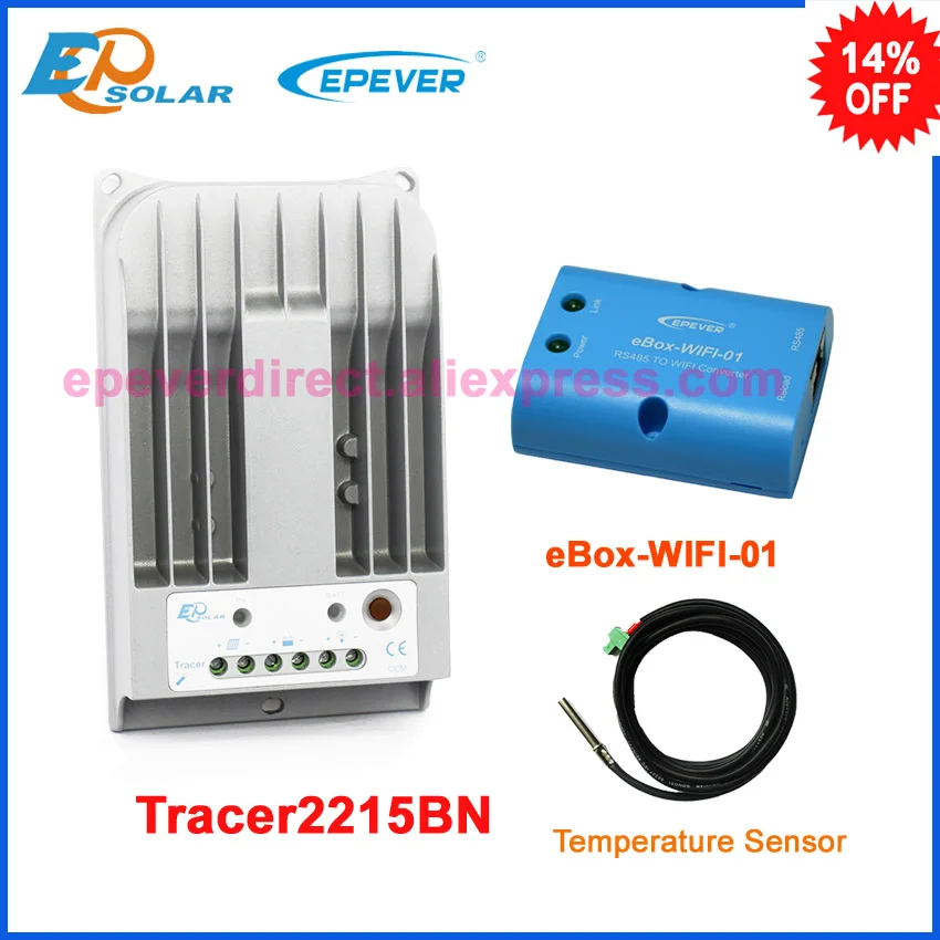 

MPPT free shipping EPsolar Tracer2215BN solar power regulator 20A 20amp wifi connect function temperature sensor