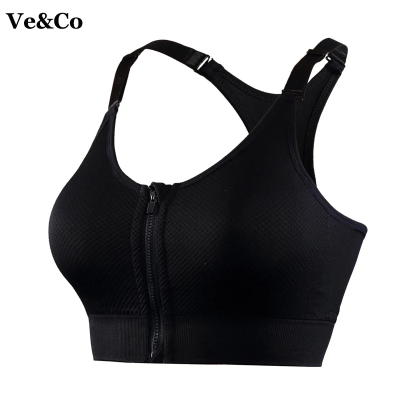 VE&CO Women Sexy Sports Bras Polyester Yoga Top Push Up Gym Bra 2018