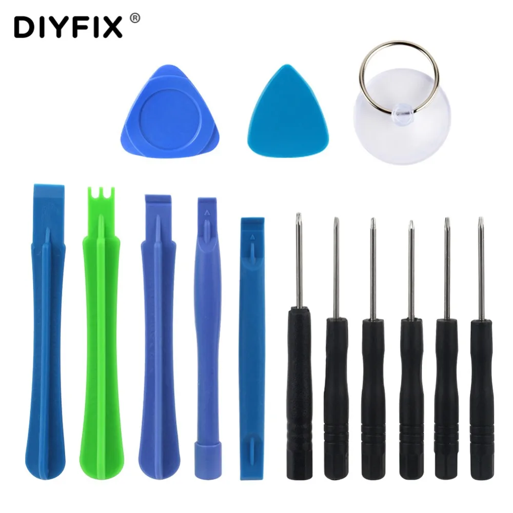 

DIYFIX 14 in 1 Mobile Phone Repair Tools Kit Pry Spudger Screen Opening Tool Mini Screwdriver Set for iPhone Samsung Xiaomi