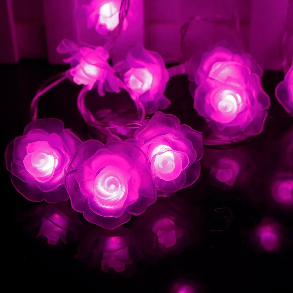 Love Rose LED String Lighting 10-20leds nightlight 9 Colors Valentine' Day Flower Party Wedding Christmas Fairy Decor JH Love Rose LED String Lighting 10-20leds nightlight 9 Colors Valentine' Day Flower Party Wedding Christmas Fairy Decor JH