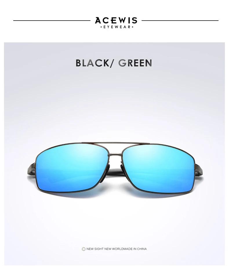 ACEWIS square sunglasses men polarized vintage luxury Aluminum-magnesium alloy shades driving sun glasses oculos polarizado