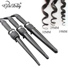 Электрические Керамические Конические щипцы для завивки волос керамические бигуди для волос с двойным напряжением 100-240 В