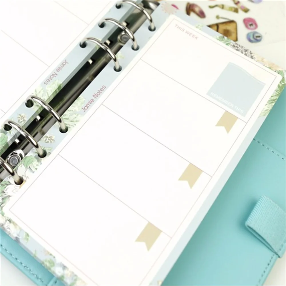 

40 Sheets A5 Notebook Refilling Inner Pages Notebook Papers Agenda Stationery Loose Leaf Binding Weekly Planner Inner Pages