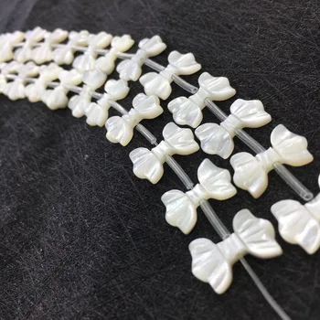 

40pcs/los 10x15mm Bowknot MOP Perlen Naturliche Perlmutt Muschel fashion iteam unique design for young modern lady