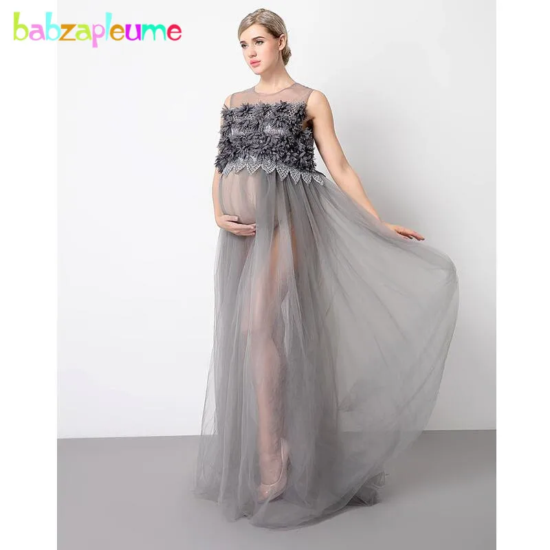 Новая летняя одежда для беременных размера плюс платье для беременных сексуальные платья для фотосессии BC1421 - Цвет: Серый