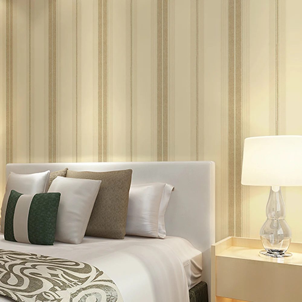 

Non-woven Vertical Striped Wallpaper Texture SWP16-015-0 Flocking Minimalist Living Room Warm And Roll Bedroom Wall Paper TV