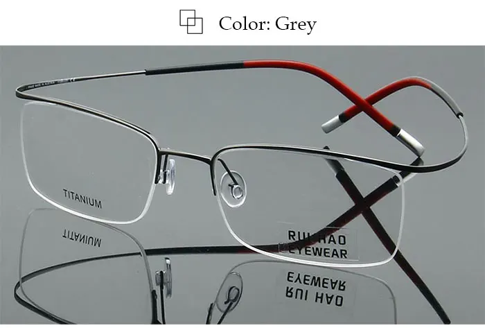 Оправа для очков из чистого титана, Ультралегкая, высокая эластичность, оправа для оптических очков, без винта, дизайн полуоправы, очки 5296