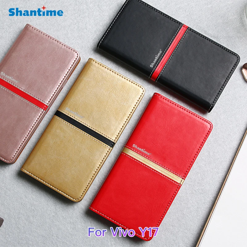 

PU Leather Wallet Phone Bag Case For Vivo Y17 Flip Book Case For Vivo Y12 Business Case Soft TPU Silicone Back Cover