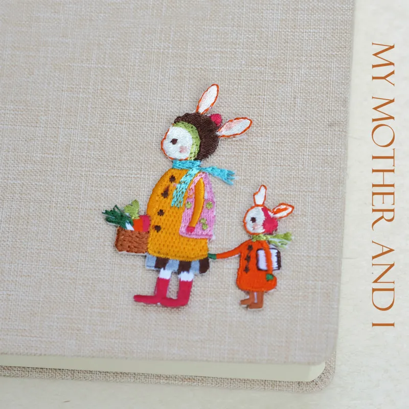 

Cartoon Embroidery Patch Iron Patches for Clothes Sewing on Appliques Bags Hats Coats DIY Cute Rabbit Parche Clothing Stickers