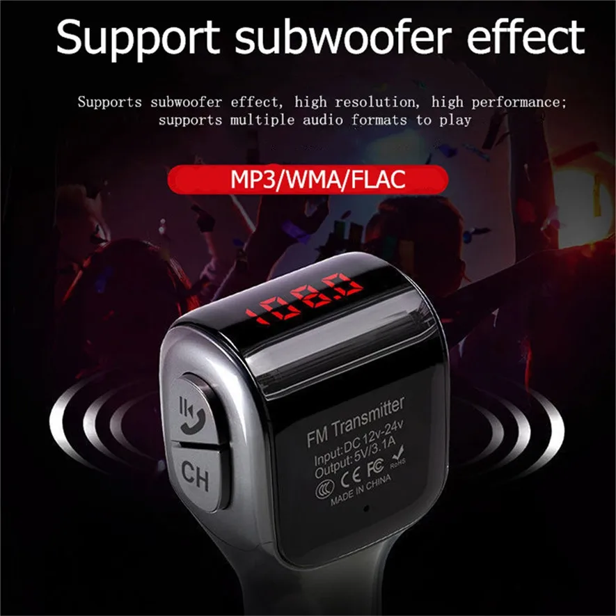 

New Bluetooth Car FM Transmitter Wireless Radio Adapter USB Charger Mp3 Player Electronics Practical Durable High Quality l0423