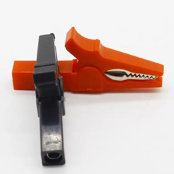 

Pure copper tape insulated closed test line clip of crocodile clip with 4MM banana plug power clip Red And Black