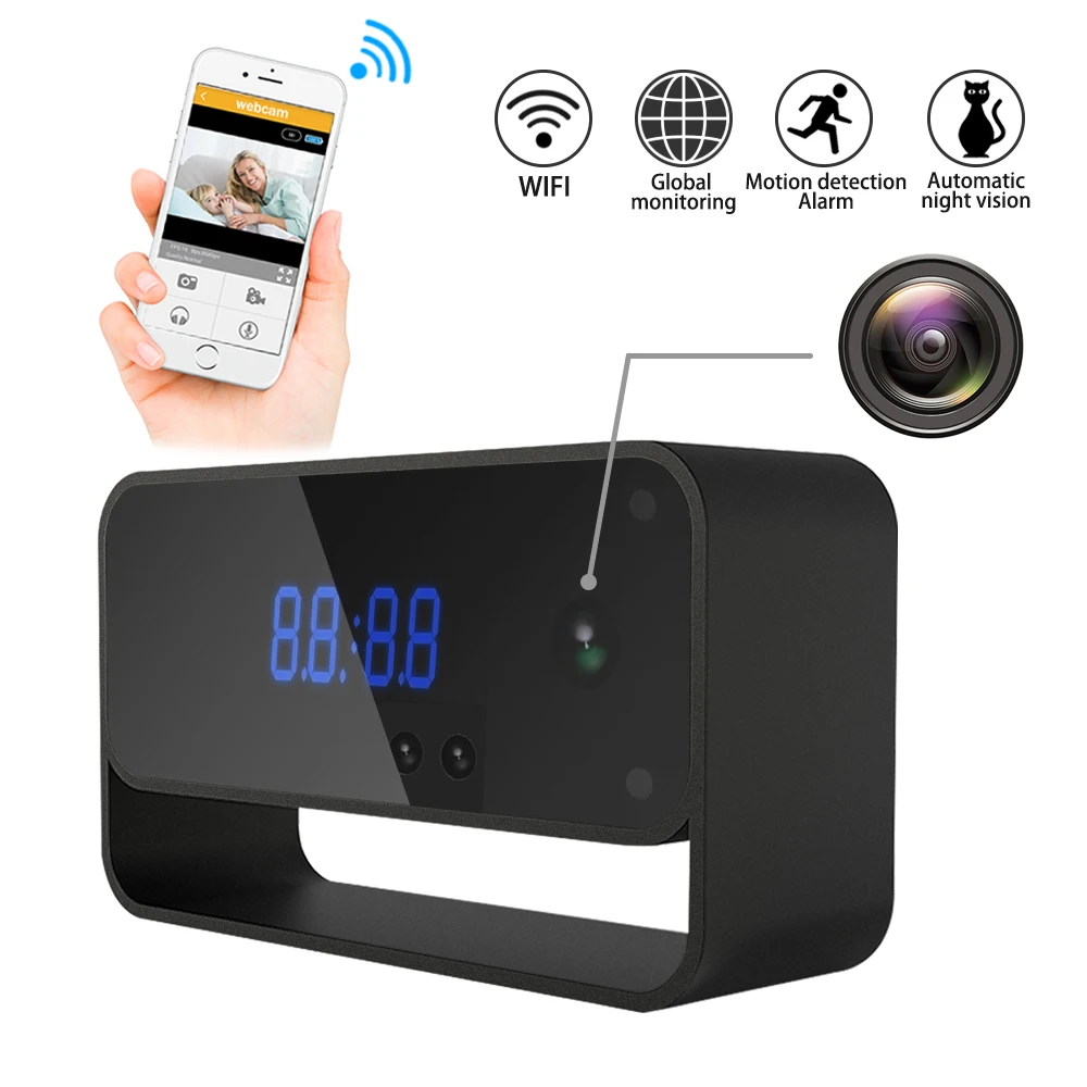 Wi Fi камера часы HD 1080P CCTV Беспроводная ip безопасности для дома крытые камеры Starlight