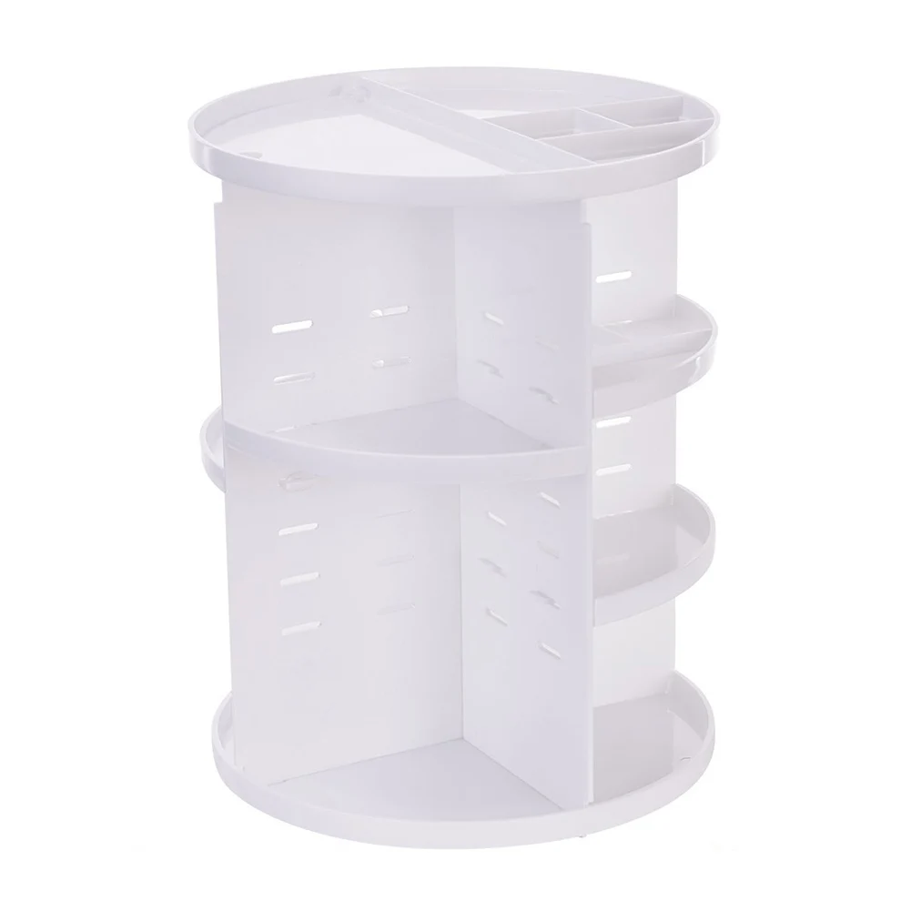 

1 Pc Black/White Makeup Organizer Storage Box Large Capacity Rack for Cosmetics Brushes 360 Rotating Adjustable