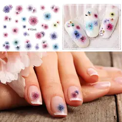 Новый тиснением 3D наклейки для ногтей цветущих 3D Nail Art Наклейки надписи клей Маникюр Nail Art Советы украшения