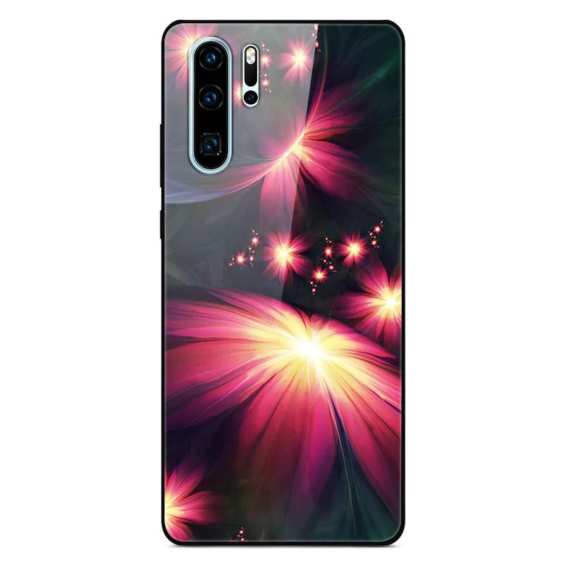 Чехол для huawei P30 Pro, Жесткий Чехол из закаленного стекла, силиконовая мягкая рамка, разноцветный чехол для телефона huawei P30Pro P 30 P30, чехол - Цвет: 12