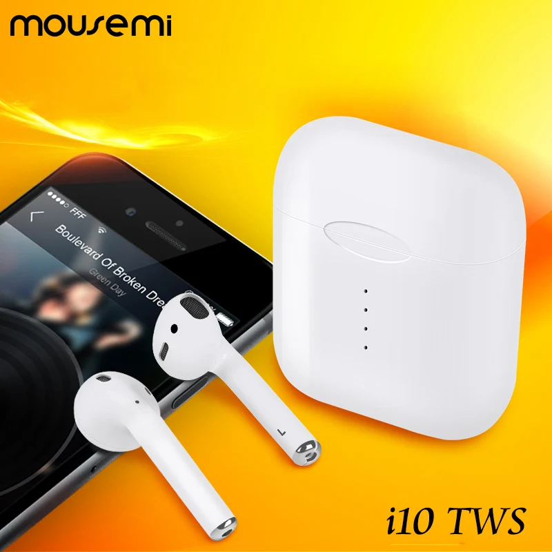 

MOUSEMI Bluetooth Earphone Wireless Mini TWS 5.0 Earbuds Touch Contro Bluetooth Earphones For Phone Stereo with Charging Box Mic