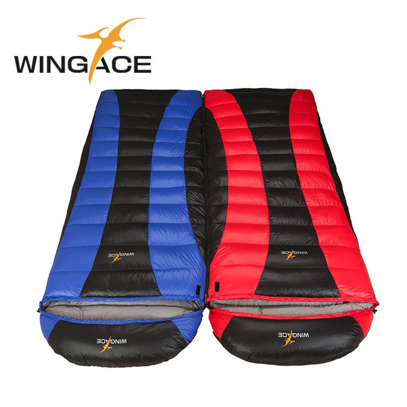 WINGACE, большой размер 205/220 см, наполнитель 600 г, 1000 г, пуховый спальный мешок для отдыха на природе, для взрослых, 3 сезона, конверт, утиный пух, спальный мешок