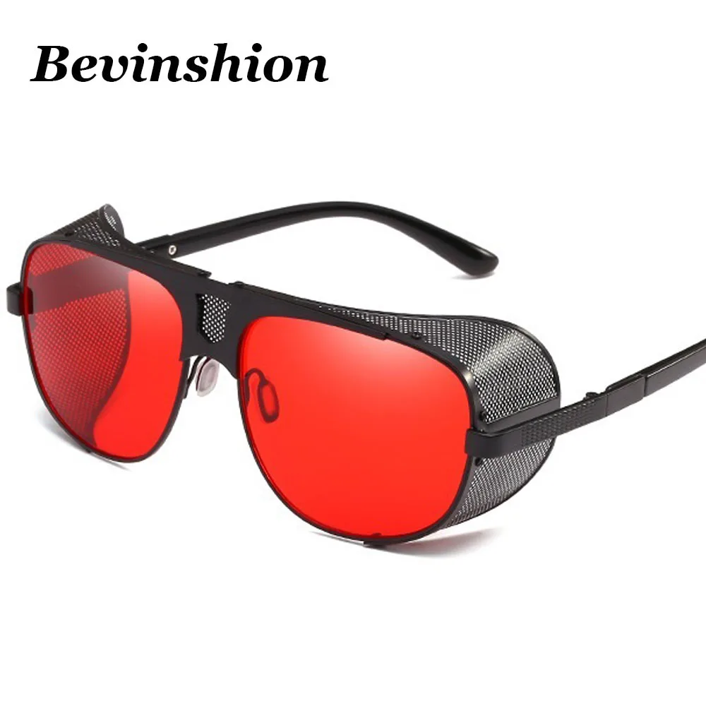 New 2018 Cool Steampunk Sunglasses Men Thick Frame Windproof Vintage