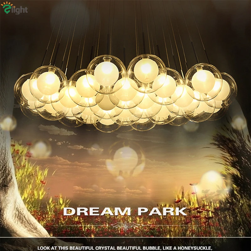

Modern Lustre Glass Bubble Led Pendant Chandeliers Creative Cord Dining Room Led Chandelier Lighting Led Hanging Lights Fixtures